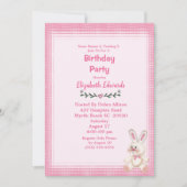 かわいいウサギの誕生日パーティー 招待状 (正面)