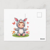 かわいいウサギの赤ちゃんのキャラクターポストカードの説明 ポストカード (裏面)