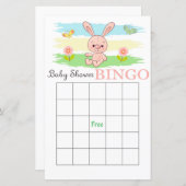 かわいいウサギの赤ちゃんシャワービンゴカード (正面/裏面)