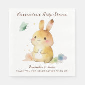かわいいウサギの赤ちゃんシャワー スタンダードランチョンナプキン (正面)