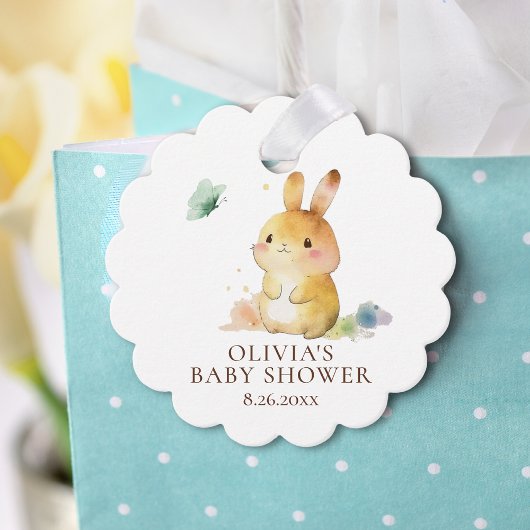 かわいいウサギの赤ちゃんシャワー フェイバータグ