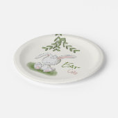 かわいいウサギの赤ちゃんシャワー ペーパープレート (アングル)