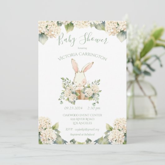 かわいいウサギの赤ちゃんシャワー 招待状 (スタンド正面)