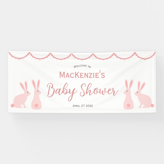 かわいいウサギの赤ちゃんシャワー 横断幕 (横)