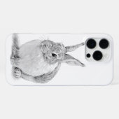 かわいいウサギの鉛筆画 iPhoneケース (裏面横)