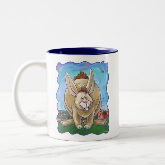 かわいいウサギの頭と尾 ツートーンマグカップ (左)
