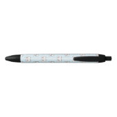 かわいいウサギの顔のラビット柄 黒ボールペン (裏面)