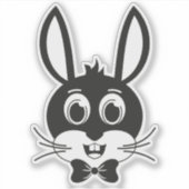 かわいいウサギの顔の少年 カートゥーン イースター ラビット シール (正面)