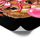 かわいいウサギの顔 ヒョウ柄 メガネ ポスター (角)