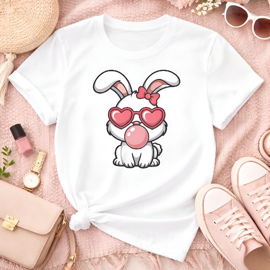 かわいいウサギの風船ガム Tシャツ