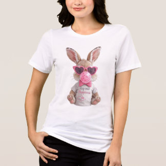 かわいいウサギの風船ガムTシャツ トライブレンドTシャツ