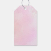 かわいいウサギの風船 | ピンクの女の子の赤ちゃんシャワー ギフトタグ (裏面)