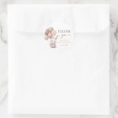 かわいいウサギの風船 | ピンクの女の子の赤ちゃんシャワー ラウンドシール (バッグ)