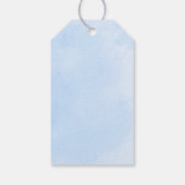 かわいいウサギの風船 | ブルーボーイベビーシャワー ギフトタグ (裏面)