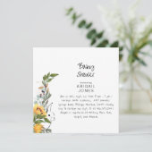 かわいいウサギひまわり赤ちゃんシャワー 招待状 (スタンド正面)