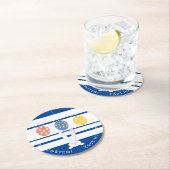 かわいいウサギハッピーイースターエッグ狩りパーティー モダン ラウンドペーパーコースター (インサイチュ)