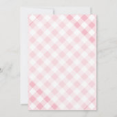 かわいいウサギピンクのギンガムベビーガールシャワーインビタット 招待状 (裏面)