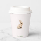 かわいいウサギピンクの赤ちゃんガールシャワー 紙コップ (正面)