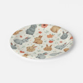 かわいいウサギプレート ペーパープレート (アングル)