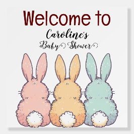 かわいいウサギ三匹の赤ちゃんシャワー