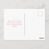 かわいいウサギ保持ブルーピンクイースターエッグホリデー ポストカード (裏面)