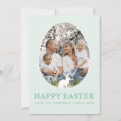 かわいいウサギ卵形フレームフォトイースターカード シーズンカード (正面)