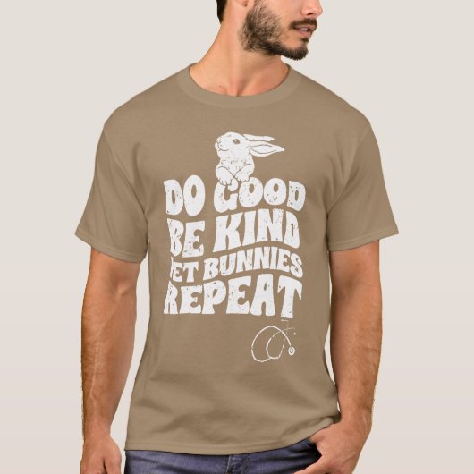 かわいいウサギ好きのためのヴィンテージ風デザイン Tシャツ (正面)