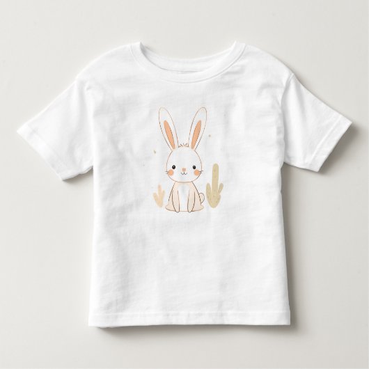 かわいいウサギ幼児Tシャツ動物デザイン 子供へ トドラーTシャツ (正面)