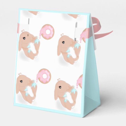 かわいいウサギ漫画バニーガールズバースデーパーティー フェイバーボックス (裏面サイド)