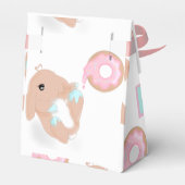 かわいいウサギ漫画ピンクの女の子の誕生日パーティー フェイバーボックス (裏面サイド)