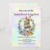 かわいいウサギ狩り卵ハッピーイースターデイパーティー 招待状 (正面/裏面)
