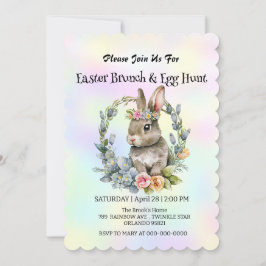 かわいいウサギ狩り卵ハッピーイースターデイパーティー 招待状