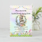 かわいいウサギ狩り卵ハッピーイースターデイパーティー 招待状 (スタンド正面)