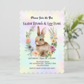 かわいいウサギ狩り卵ハッピーイースターデイパーティー 招待状 (スタンド正面)