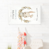 かわいいウサギ男の子の赤ちゃんシャワーへようこそ 横断幕 (インサイチュ)