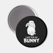 かわいいウサギ私はバニーが大好き マグネット (正面/裏面)