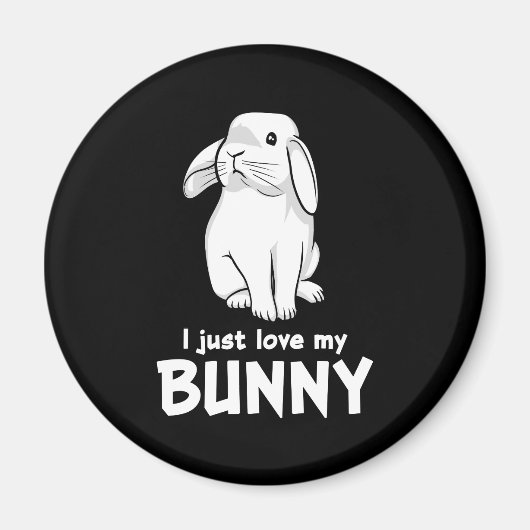かわいいウサギ私はバニーが大好き マグネット (正面)