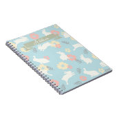 かわいいウサギ花柄 ノートブック (右側)