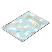 かわいいウサギ花柄 ノートブック (左側)