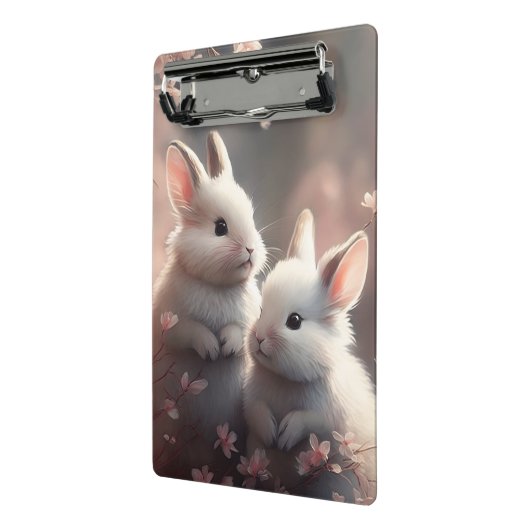 かわいいウサギ2匹と桜ミニクリップボード ミニクリップボード (アングル2)