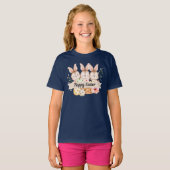 かわいいウサギ3匹のイースターTシャツ 女子用 Tシャツ (正面フル)