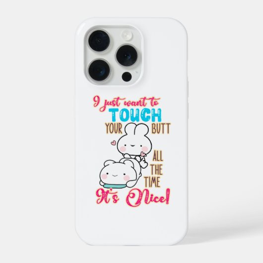 かわいいウサギ あなたの後ろを触りたいだけなのよ iPhoneケース (裏面)