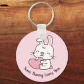 かわいいウサギ、いくつかのバニーあなたを愛して面白い キーホルダー (正面)