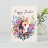 かわいいウサギ イースターバニー ハッピーイースター 家族の名前 シーズンカード (スタンド正面)
