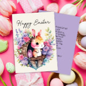 かわいいウサギ イースターバニー ハッピーイースター 家族の名前 シーズンカード