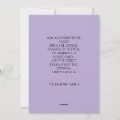 かわいいウサギ イースターバニー ハッピーイースター 家族名 シーズンカード (裏面)