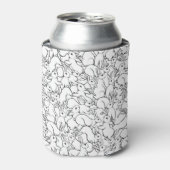 かわいいウサギ:カラーヴィンテージ背景 缶クーラー (缶正面)