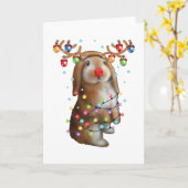 かわいいウサギ クリスマスプレゼント 面白い ホリデーシーズン ギフト カード (黄色い花)
