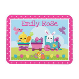 かわいいウサギ、シック&チョコレートエッグトレイースター マグネット