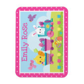 かわいいウサギ、シック&チョコレートエッグトレイースター マグネット (縦)